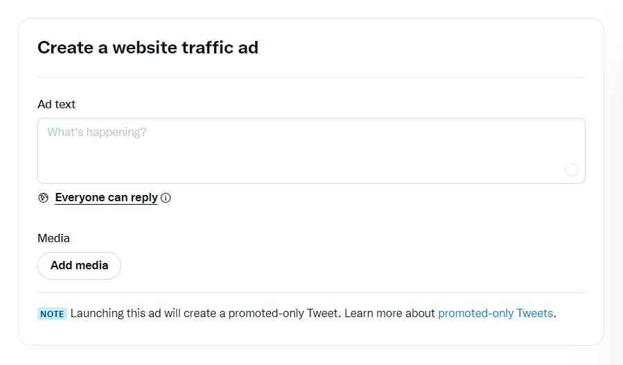 Create a website traffic ad