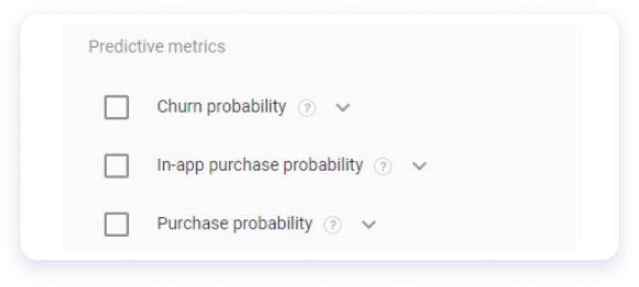 Three types of predictive metrics