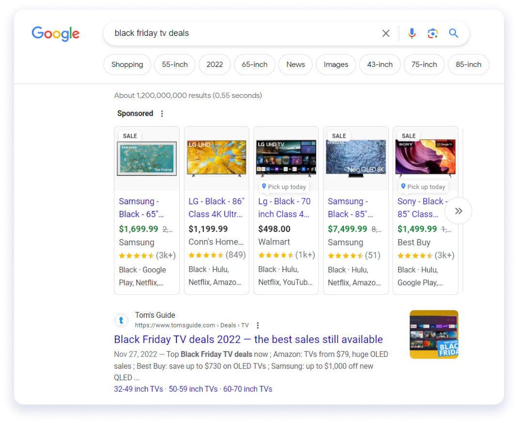 Search engine ad example