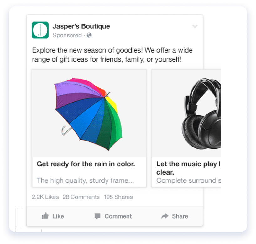 Facebook ads example