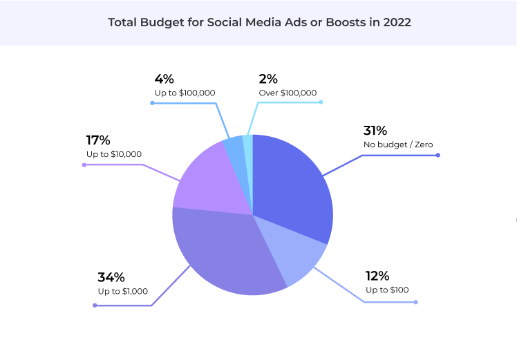 Total budget for social media ads in 2022